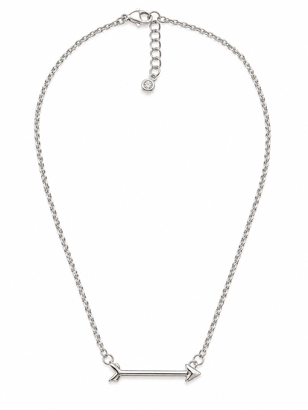LC Lauren Conrad Silver Tone Arrow Pendant Necklace Adjustable